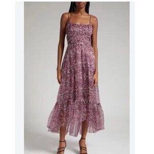 Inkstrokes Daria Silk Midi-Dress